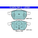 Bremsbelagsatz Vw P. Golf/Passat/Vento 1.8-2.8 91-06 Keramik | 13.0470-7081.2