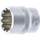 BGS Steckschlüssel-Einsatz Gear Lock | Antrieb Innenvierkant 10 mm (3/8"""") | SW 18 mm | 10318