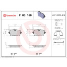 BREMBO Bremsklötze HA | AUDI A4,A5,A6,A7,PORSCHE 07 | P 85 150X