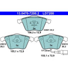 Bremsbelagsatz Vw P. Eos/Golf/Passat 1.4-3.6 05-15 Keramik | 13.0470-7200.2