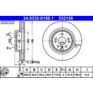 Bremsscheibe Db P. W164/W251 3.0-5.5 4-Matic 05- Power Disc | 24.0332-0158.1