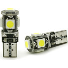 LED Glassockel W5W T10 5x 5050 SMD Canbus Weiß