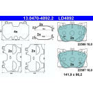 Bremsbelagsatz, Scheibenbremse | 13.0470-4892.2