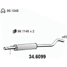 Mittelschalldämpfer | OPEL Corsa,Tigra 00 | 34.6099