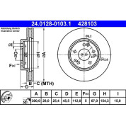 Bremsscheibe Db P. W124/W201/R129 2,5-6,0 89-01 | 24.0128-0103.1