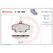 BREMBO Bremsklötze VA | RENAULT Twingo, Clio 90-12 | P 68 008