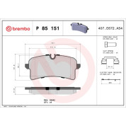 BREMBO Bremsklötze HA | AUDI S4, A8 15 | P 85 151