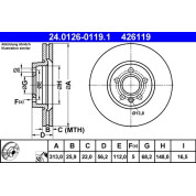 Bremsscheibe Vw P. Sharan/T4 90-10 | 24.0126-0119.1