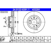 Bremsscheibe | 24.0122-0291.1