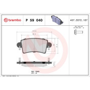 BREMBO Bremsklötze HA | OPEL,RENAULT,NISSAN | P 59 040