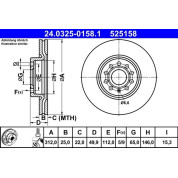 Bremsscheibe Vw P. Caddy/Golf/Jetta/Passat/Tiguan/Touran 05- Power Disc | 24.0325-0158.1