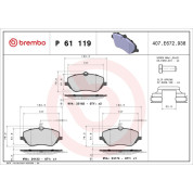 BREMBO Bremsklötze VA | PEUGEOT 407 04 | P 61 119