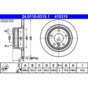 Bremsscheibe Bmw T. 1/3 1,6-2,0 03-12 | 24.0110-0315.1