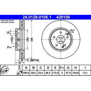 Bremsscheibe Db P. W203 C240-320 01- W210 95-02 | 24.0128-0106.1