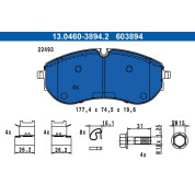 Bremsbelagsatz, Scheibenbremse | 13.0460-3894.2