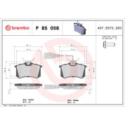 BREMBO Bremsklötze HA | FORD Galaxy SEAT Alhambra VW 96-10 | P 85 058