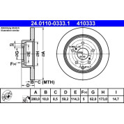 Bremsscheibe Toyota T. Avensis 2.2 D-4D 05-08 | 24.0110-0333.1