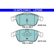 Bremsbelagsatz Renault P. Clio/Laguna/Megane/Scenic 07- Keramik | 13.0470-7249.2