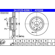 Bremsscheibe Mazda P. 3/Cx-3 1.5D/2.0 13 | 24.0125-0208.1