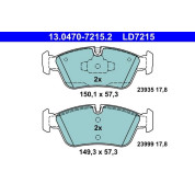 Bremsbelagsatz Bmw S. 1/3 1,6-2,0 03-11 Keramik | 13.0470-7215.2