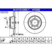 Bremsscheibe Audi T. A6 1.8-3.0 Quattro 97-05 | 24.0110-0260.1