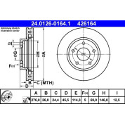 Bremsscheibe Mitsubishi P. Lancer 08 | 24.0126-0164.1