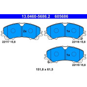 Bremsbelagsatz, Scheibenbremse | 13.0460-5686.2