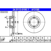 Bremsscheibe Daewoo P. Matiz 0,8-1,0 98-05 | 24.0113-0195.1