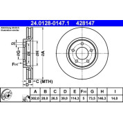 Bremsscheibe Chrysler P. Voyager 2.4-3.8 00-08 | 24.0128-0147.1