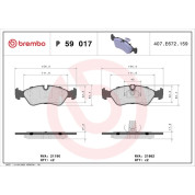 BREMBO Bremsklötze VA | OPEL Astra, Kadett, Vectra 91-05 | P 59 017