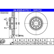 Bremsscheibe Skoda P. Superb 2.0-2.5 Tdi 01-08 Power Disc | 24.0325-0172.1