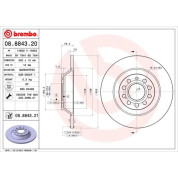 12 482 027 Bremsscheibe HA | AUDI A6 04 | 08.8843.21