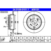 Bremsscheibe Honda T. Cr-V 01-06 | 24.0109-0151.1