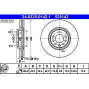 Bremsscheibe Opel P. Adam 12-/Astra/Corsa/Zafira 98- Power Disc | 24.0325-0142.1