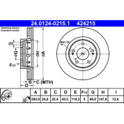 Bremsscheibe Mitsubishi P. Outlander 2.0-3.0 01 | 24.0124-0215.1