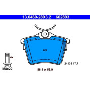 Bremsbelagsatz Peugeot T. 407/607 1,6-3,0 00 | 13.0460-2893.2