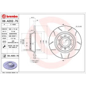 Bremsscheibe HA Brembo Max | AUDI A3,Q3,SKODA,SEAT,VW 03 | 08.A202.75