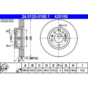 Bremsscheibe Mazda S. 6 08 | 24.0125-0188.1