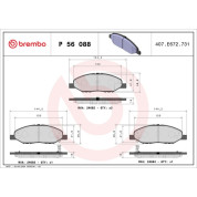 BREMBO Bremsklötze VA | NISSAN Cube, Mircra, Note, Tilda 03 | P 56 088