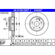 Bremsscheibe Opel P. Insignia 1.4-2.0 Cdti 08 | 24.0130-0207.1