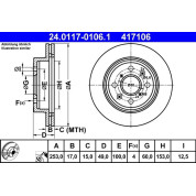 Bremsscheibe Opel P. Agila 1.0-1.2 16V/1.3 Cdti 00-07 | 24.0117-0106.1