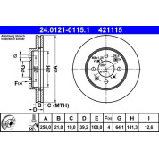 Bremsscheibe Honda P. Jazz Ii/Iii 02 | 24.0121-0115.1