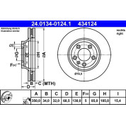 Bremsscheibe Porsche P. Cayenne/Touareg 18 Pr | 24.0134-0124.1