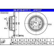 Bremsscheibe Bmw T. 5 (E34) 87-97 | 24.0110-0117.1