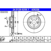 Bremsscheibe Hyundai P. I40 1.6-2.0 Gdi 11 | 24.0128-0258.1