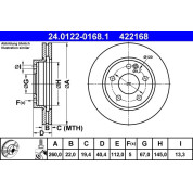 Bremsscheibe Db P. W168 1.4-1.9 97-04 | 24.0122-0168.1