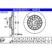 Bremsscheibe Vw T. Phaeton 3.0-6.0 4 Motion 02-16 | 24.0122-0212.1