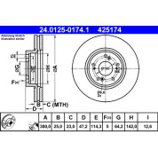 Bremsscheibe Honda P. Accord 2.0-2.4 03-08 | 24.0125-0174.1