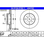 Bremsscheibe Mitsubishi P. Colt 1.1-1.5 04-12 | 24.0124-0192.1