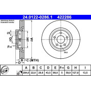 Bremsscheibe Fiat P. 500L 0,9-1,6 D 12 | 24.0122-0286.1